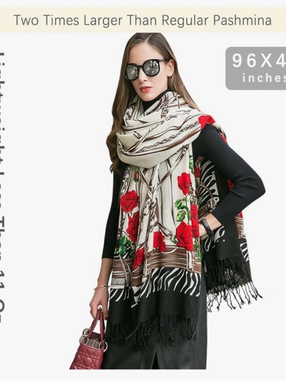 100% Merino Wool Pashmina Shawl for Women 96'x43"
NWT - Picture 3 of 6